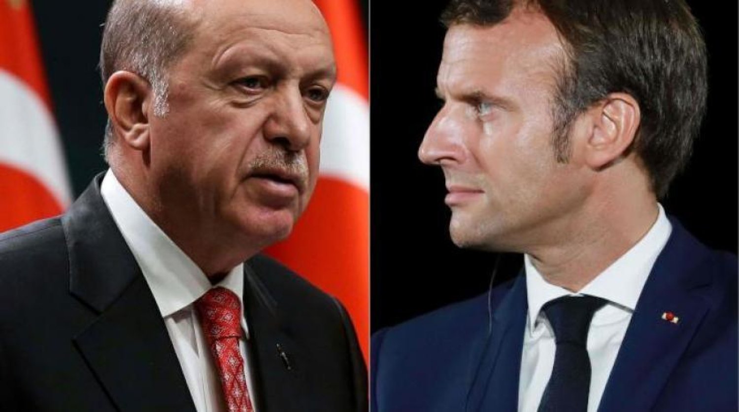 Fransa Cumhurbaşkanları Emmanuel Macron ve Türkiye Cumhurbaşkanı Recep Tayyip Erdoğan (AFP)
