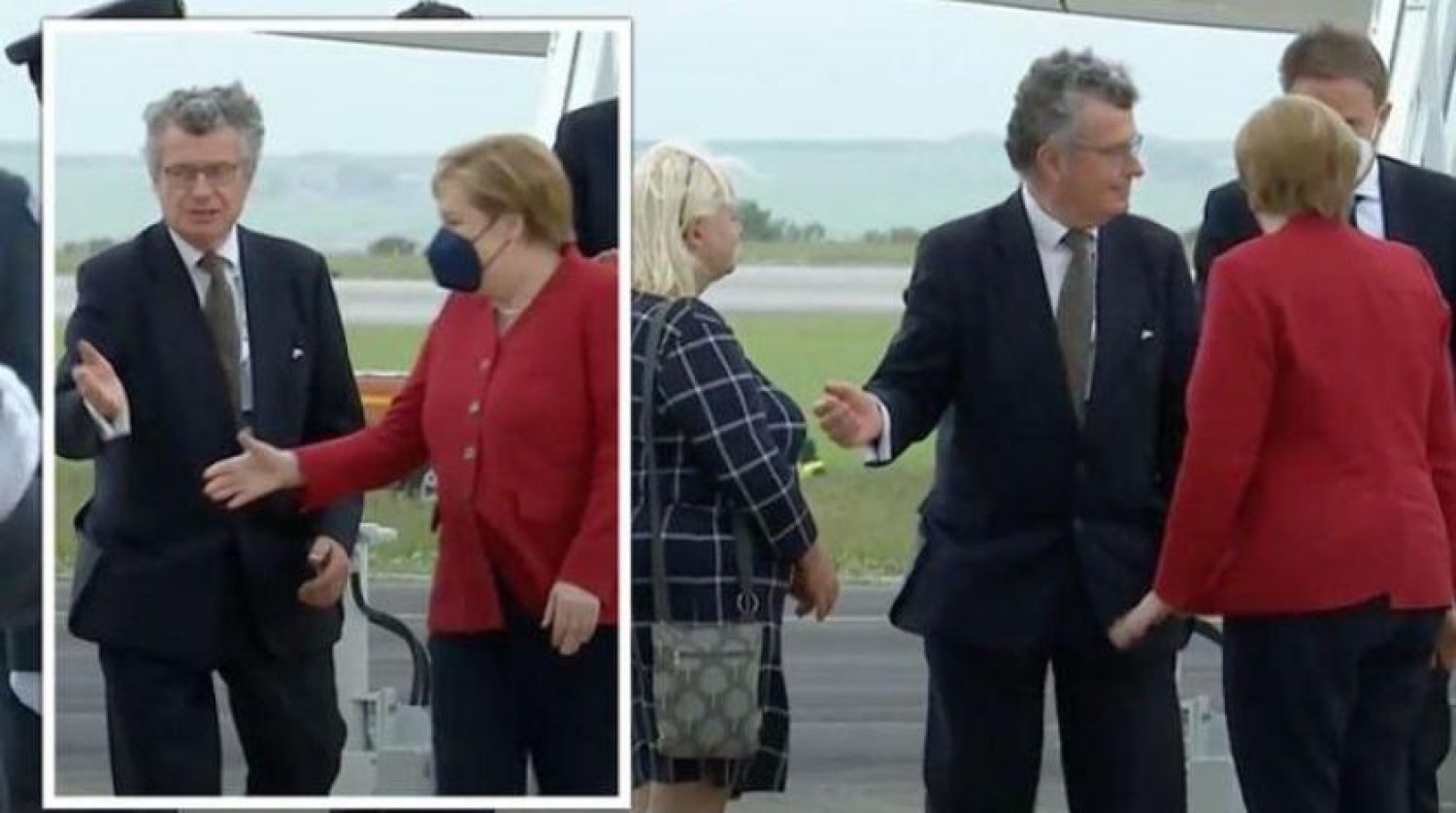 Almanya Başbakanı Angela Merkel G7 zirvesi için İngiltere’de (EPA)