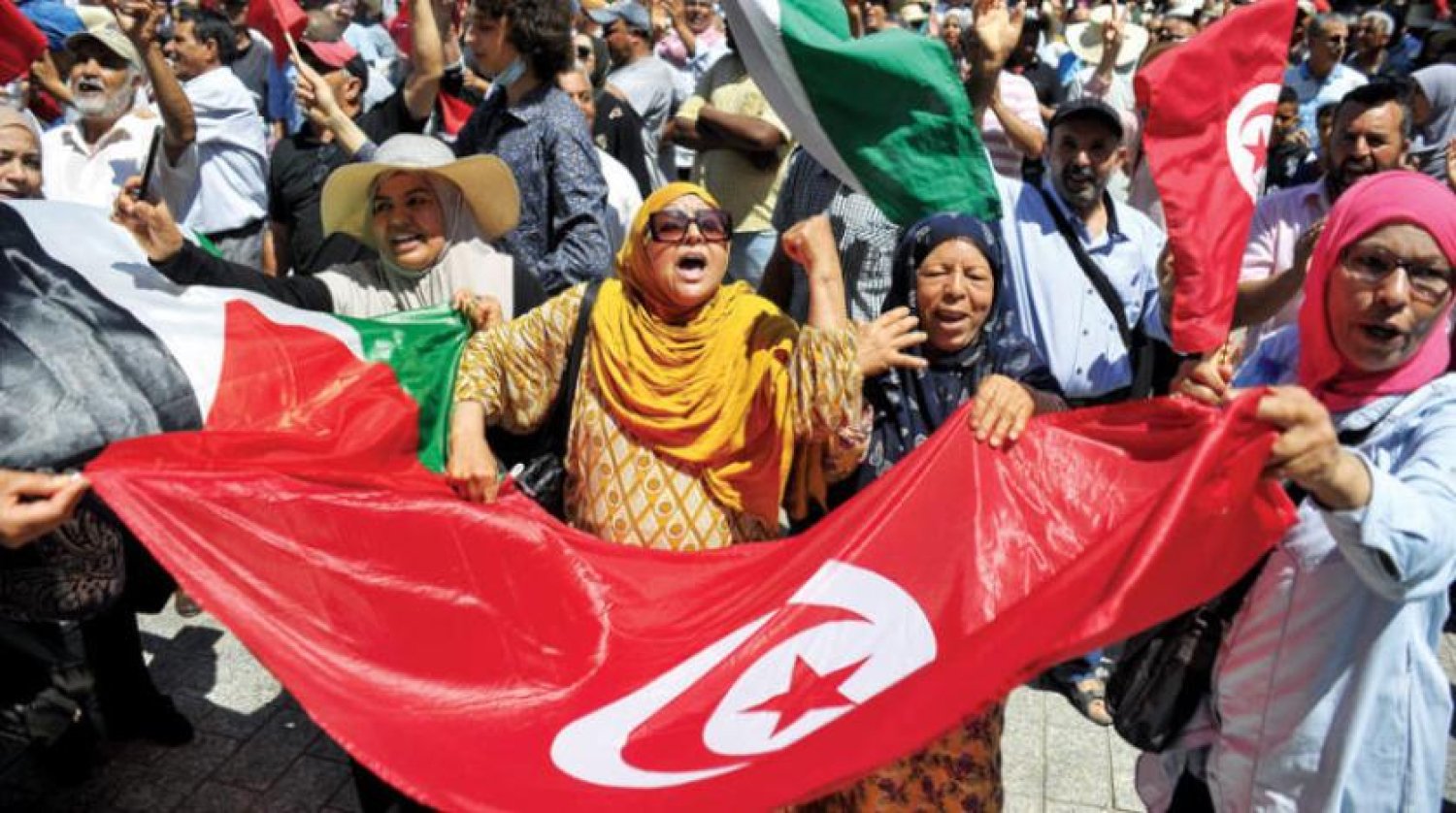 Tunuslular düzenledikleri protestolarda istihdam ve kalkınma talep ediyorlar. (DPA)