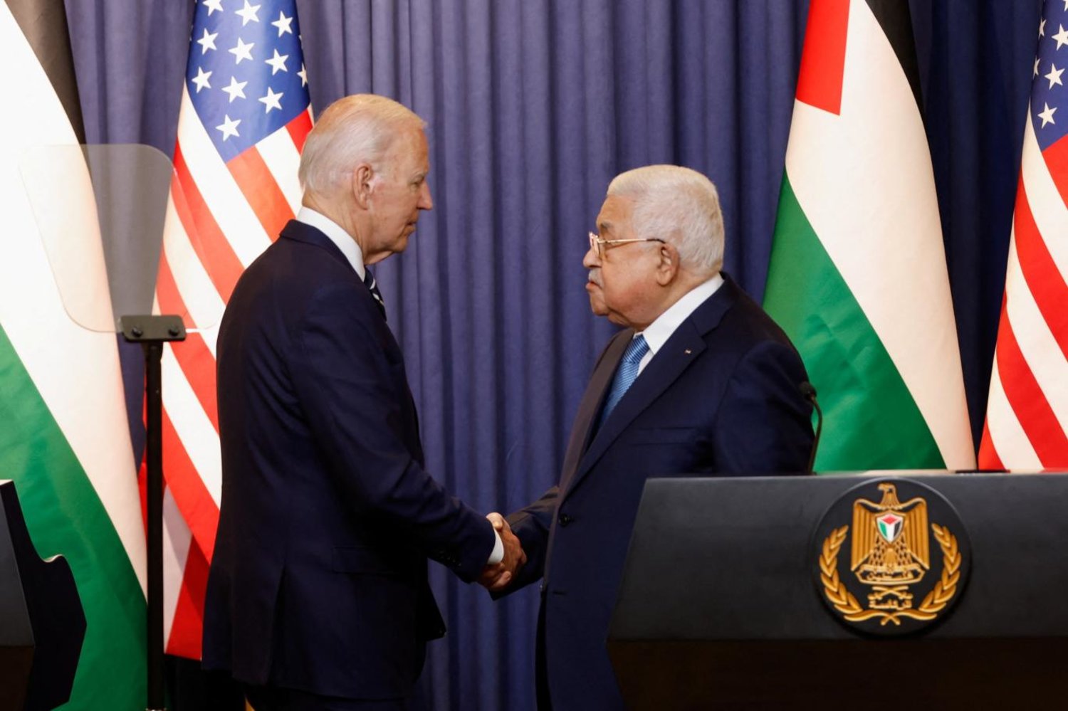 Abbas, ABD aracılığıyla yürütülen ve savaş nedeniyle askıya alınan İsrail-Suudi Arabistan normalleşme görüşmelerini eleştirmişti (Reuters)