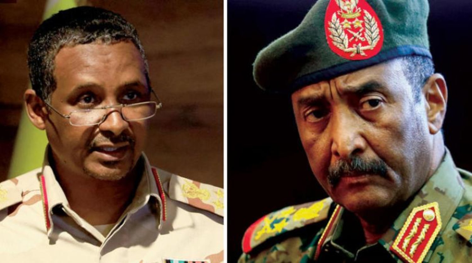Hızlı Destek Kuvvetleri Komutanı Hamideti (Reuters) ve Sudan Egemenlik Konseyi Başkanı ve Ordu Komutanı Burhan. (AFP)