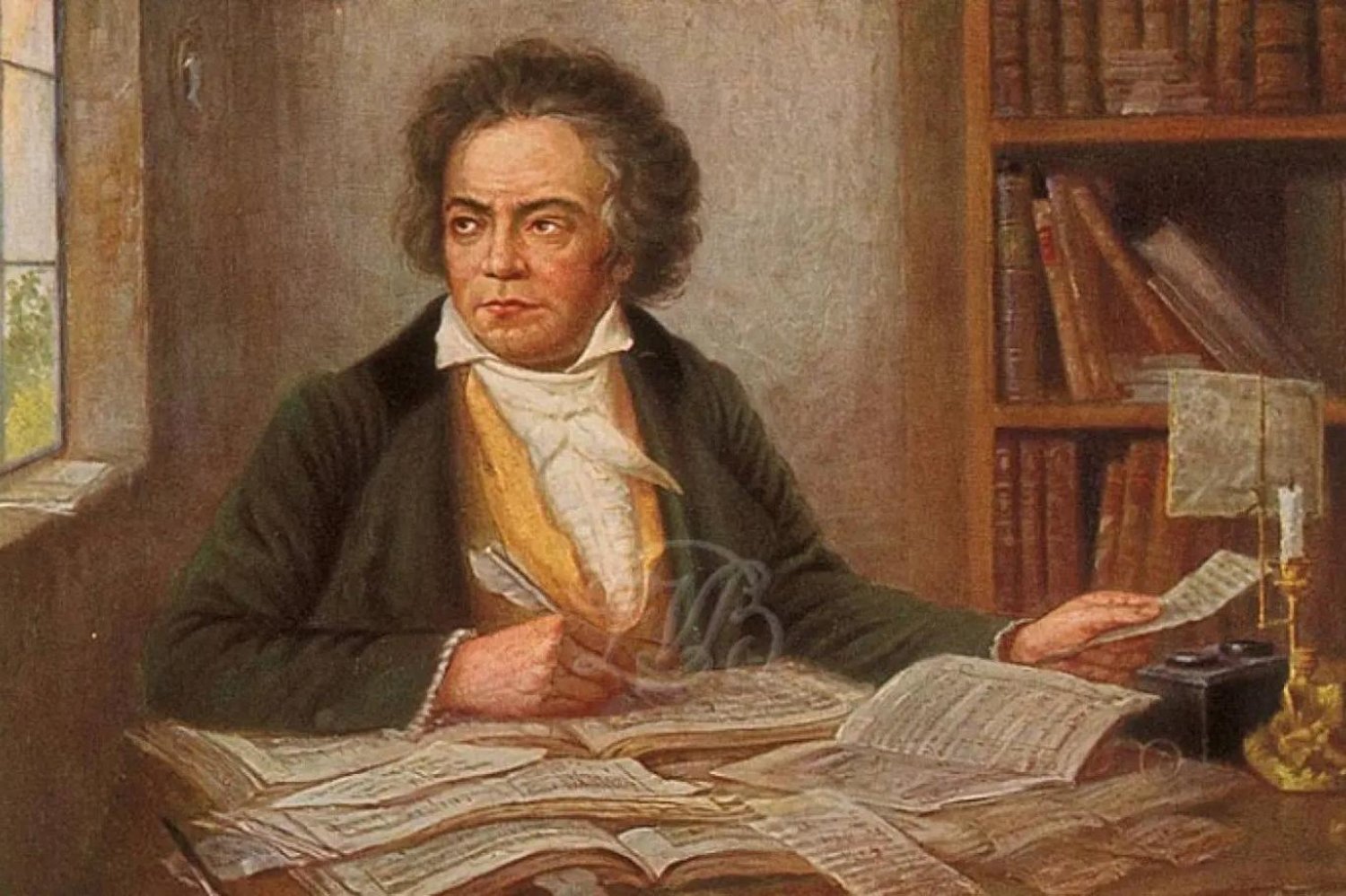 9 senfonisi, 5 piyano konçertosu, 32 piyano sonatı, 16 yaylı dörtlüsü ve hayatı boyunca yazdığı tek opera olan Fidelio, Beethoven'ın en çok bilinen eserlerinden (Wikimedia Commons)

