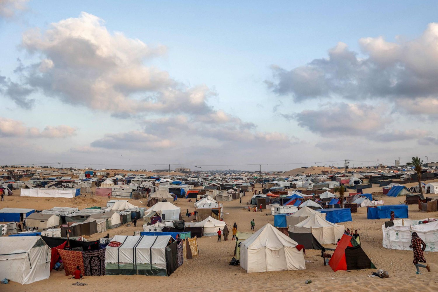 Refah'ta yerinden edilmiş Filistinlilerin çadırları (AFP)