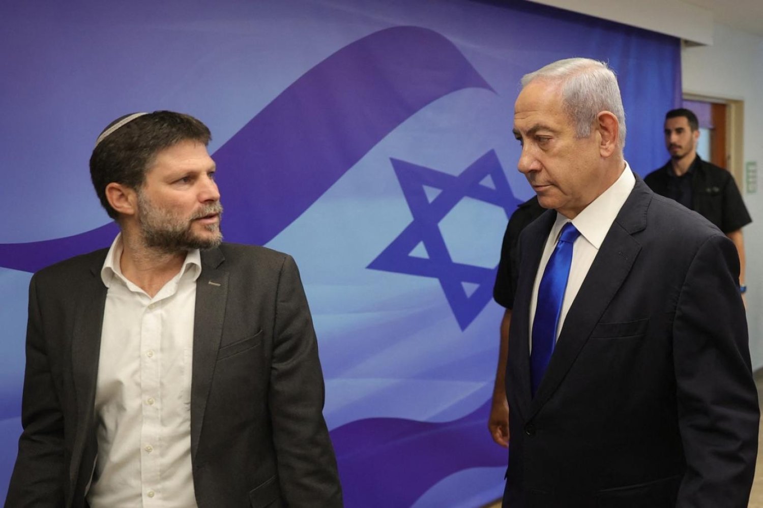 İsrail Maliye Bakanı Bezalel Smotrich ve Başbakanı Binyamin Netanyahu (AFP)